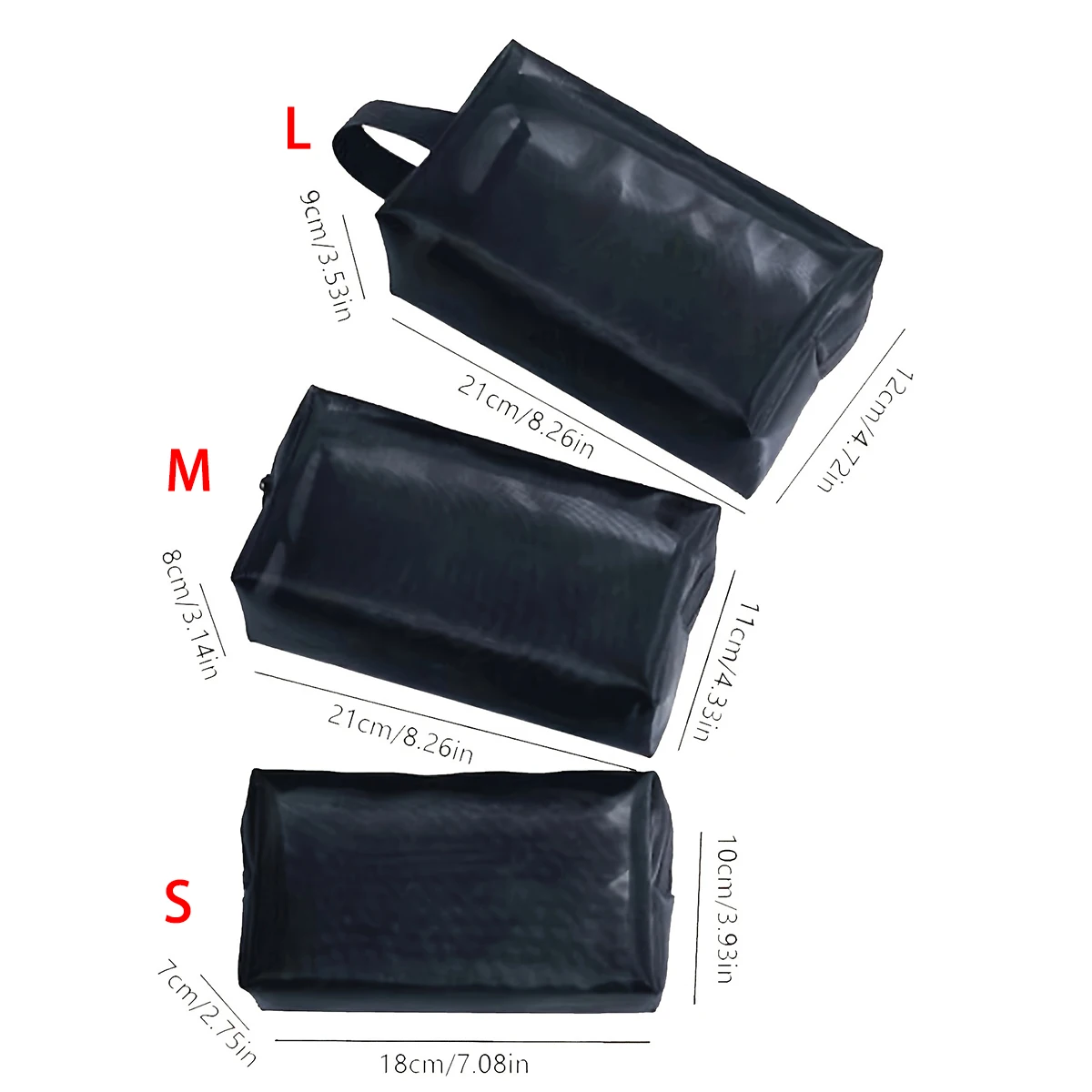 1 قطعة السفر شبكة سوداء حقيبة مستحضرات التجميل سستة حقيبة مستحضرات تجميل للنساء غسل حقيبة أدوات الزينة ماكياج المنظم المحمولة كيس التخزين