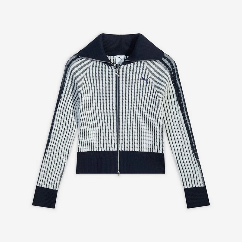 Puma genuine T7 lapel short casual zipper knit sweater, new style knit sweater 637439-16