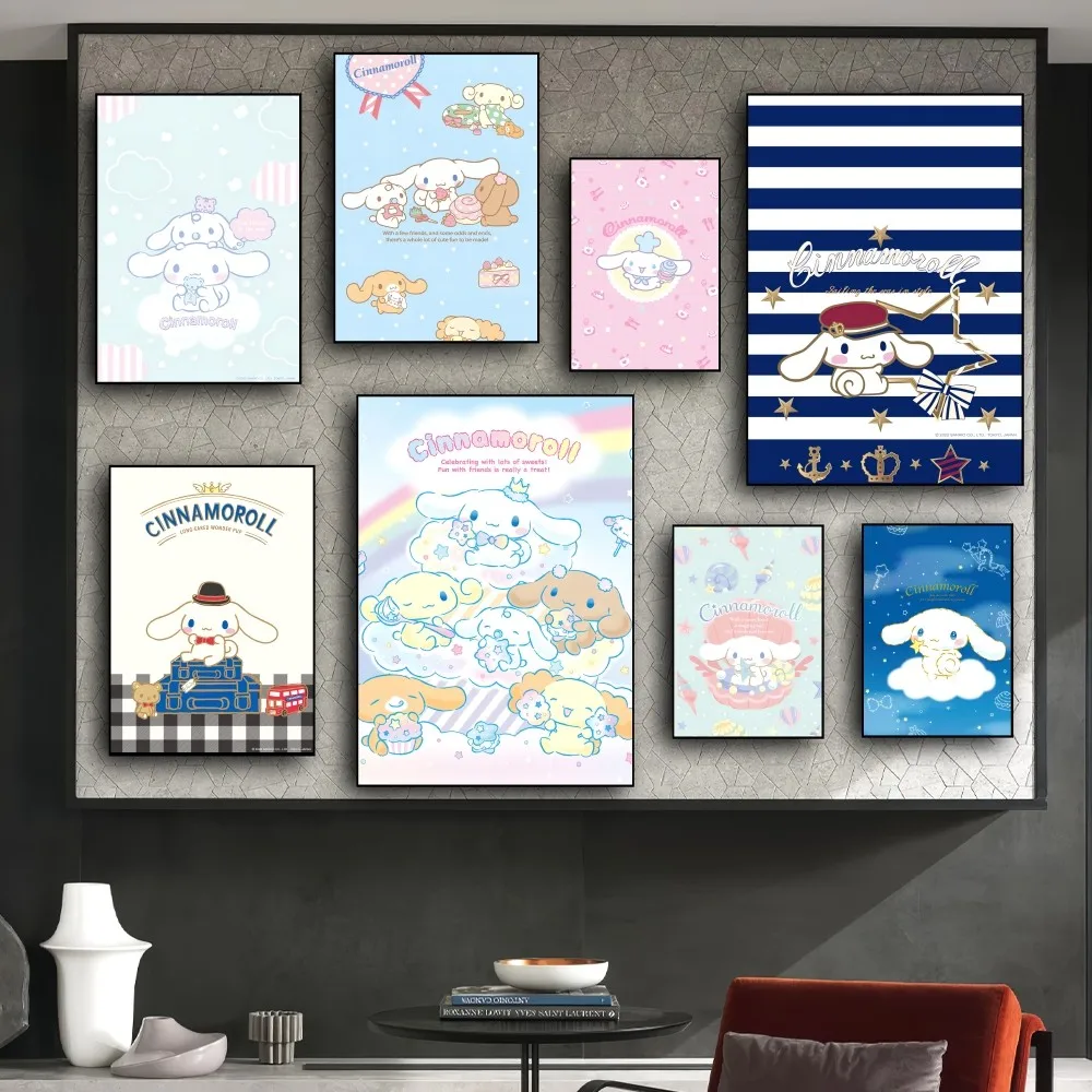 MINISO Sanrio Cinnamoroll Poster Prints Wall Pictures Living Room Home Decoration