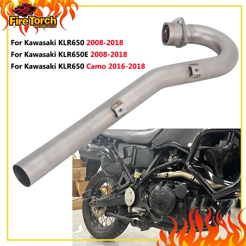 Für KAWASAKI KLR 650 KLR650 E Camo 2008 - 2018 Slip-On Motorrad-Auspuffanlage Original-Schalldämpfer Vorderes Verbindungsrohr