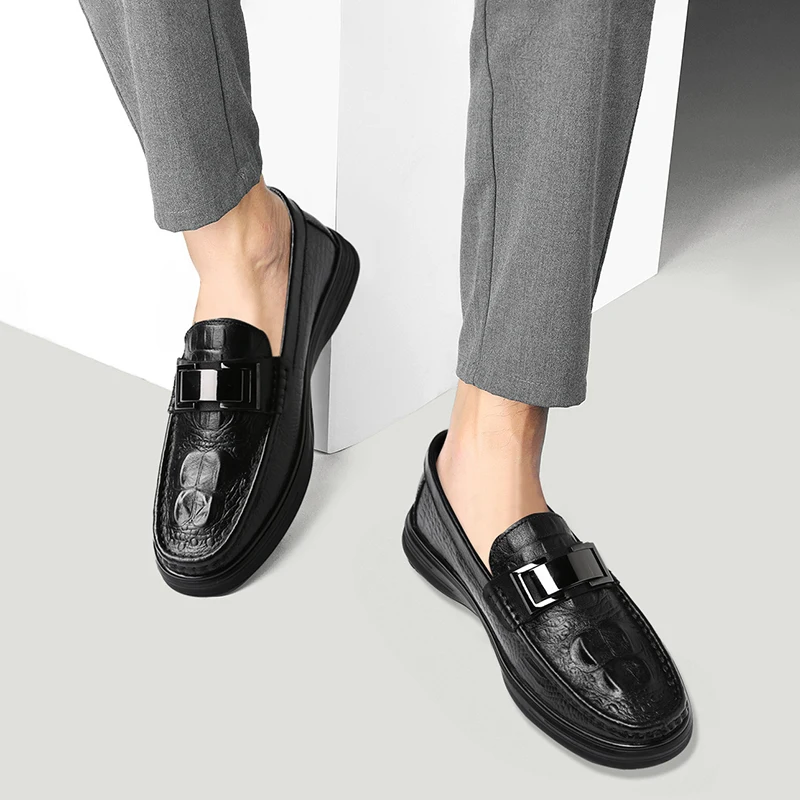 Genuine leather men's loafers Fashionable and versatile business styles Outdoor leisure party Daily office adult driving shoes