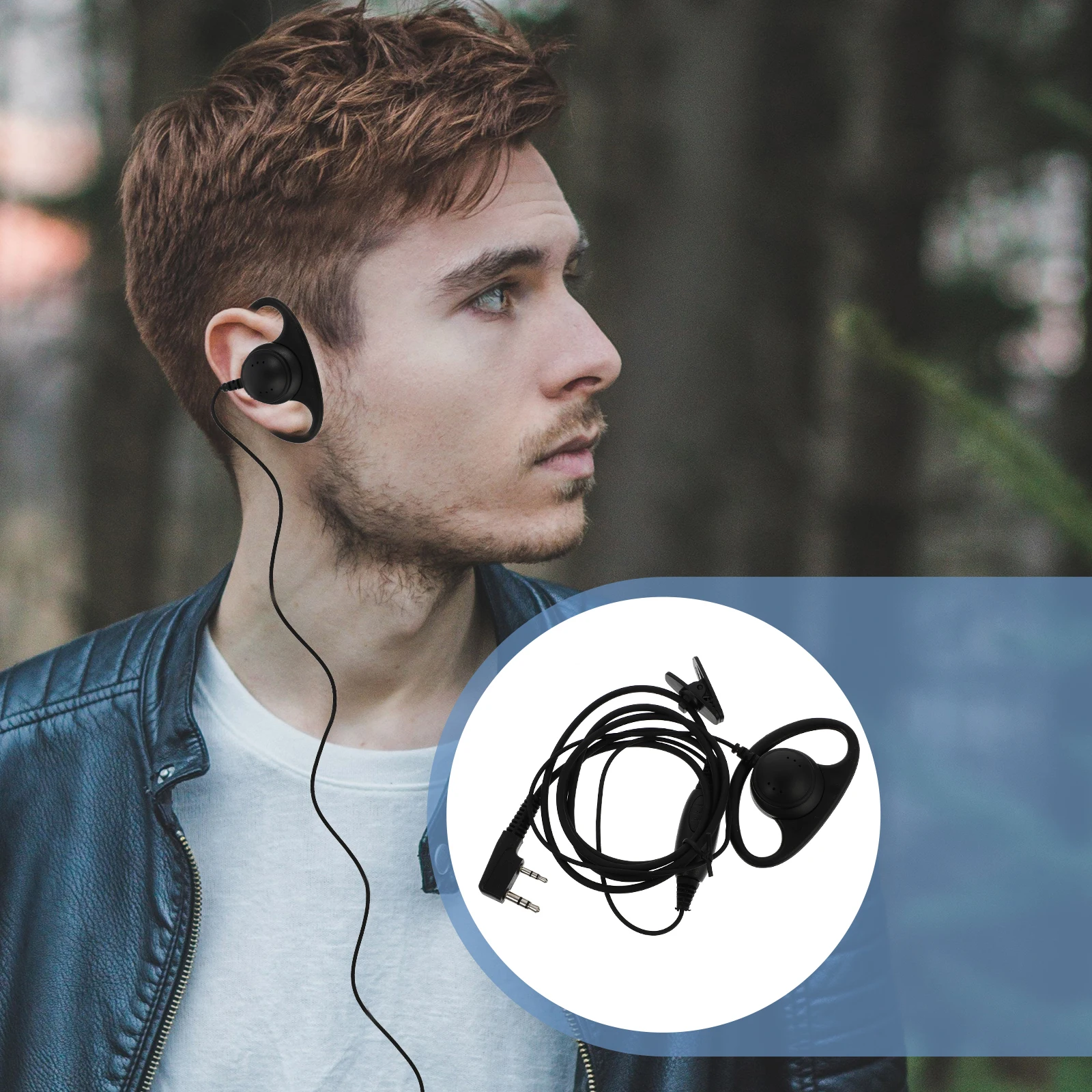 

Intercom Headset Walkie Talkies Earpiece Radio Earbuds Hands-Free Durable Security Hotel Warehouse Supermarket Noisy Environment