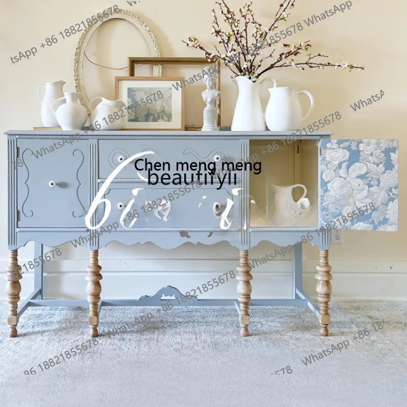 ] Neoclassical Chest of Drawers/Solid Wood Painted/Multifunctional Lockers/Storage Cabinets/