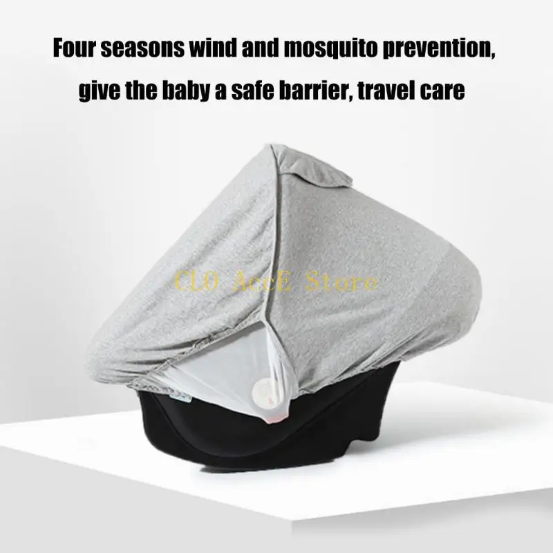 

16FE Solid Color Baby Strollers Cover Soft & Breathable Cart Sleeve Windproof