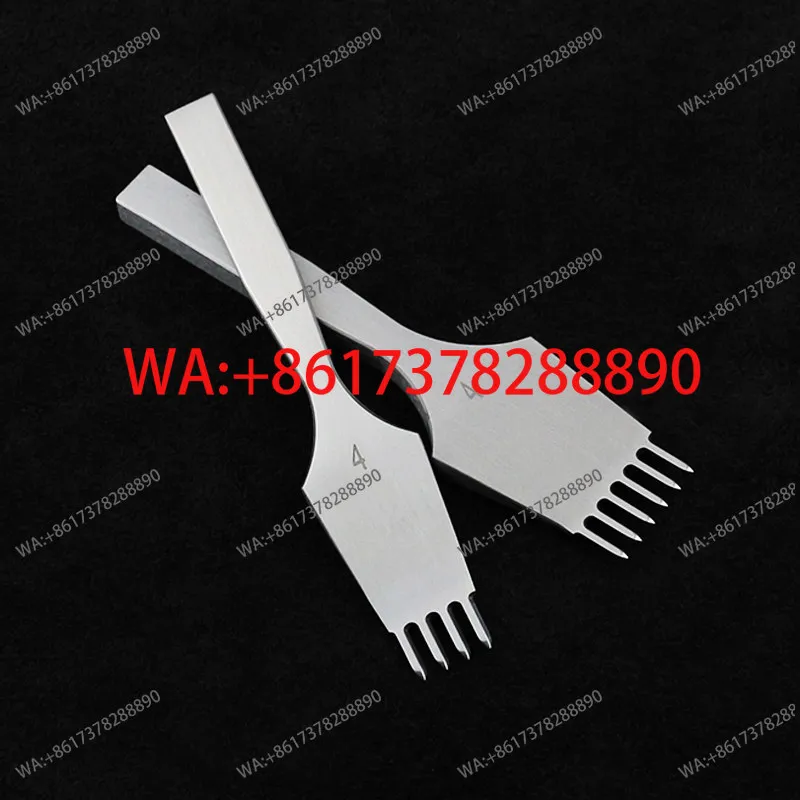 Refined rhombus white steel  edge cut DIY handmade leather professional hand seam punching cutting tooth spacing 3/4/5 mm