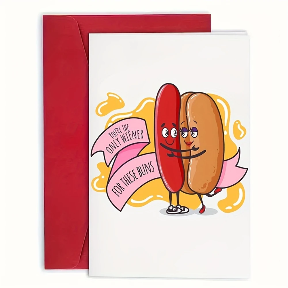 1pc fun and romantic greeting card as a mischievous gift for a boyfriend, husband, or lover. Anniversary, birthday, Valentine\'s