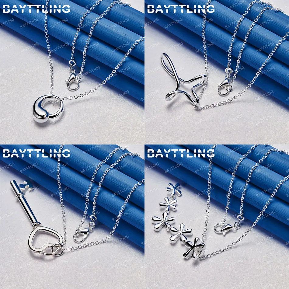 

Fashion 925 Sterling Silver 16-30 Inch Round Twisted Cross Pendant Necklace Women's Jewelry Accessories Gift Engagement