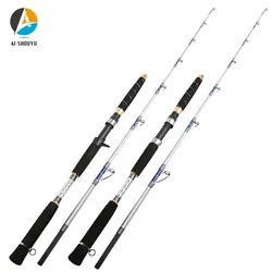 AI-SHOUYU High Quality Boat Fishing Rod 1.65m 1.8m 1.95m Offshore Boat Fishing Rod Slow Jigging Tackle Solid Tip Power Max 20kg