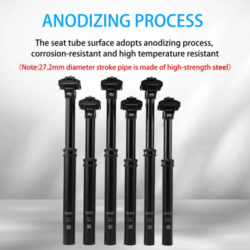 Imagen 2 del producto Tija de sillín con cuentagotas para bicicleta RIRO, 27,2/30,9/31,6mm, 100/125mm, tubo de sillín de bicicleta de carretera MTB ajustable en altura Manual hidráulico de viaje