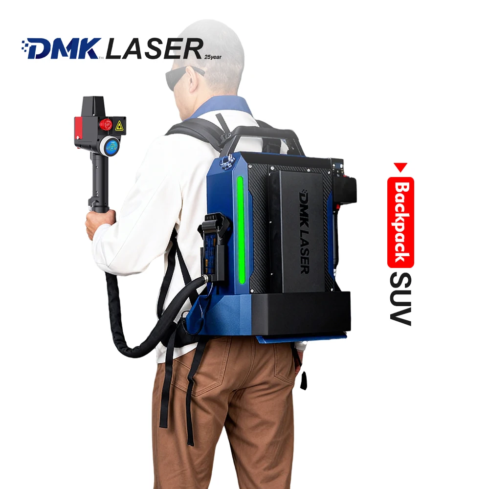 DMK Air-Cooled Portable Backpack Pulse Laser Cleaning Machine GT500-SUV 200W/300W For Rust Removal And Paint Stripping.