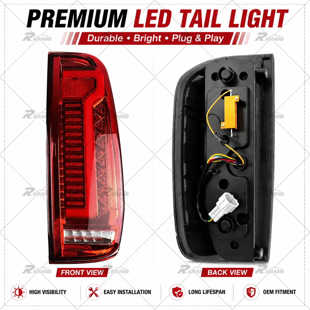 ABS LED Car Tail Lights for Navara D40 2005-2012 Frontier Modified Accessories for Navara D40 Tail Rear Lights