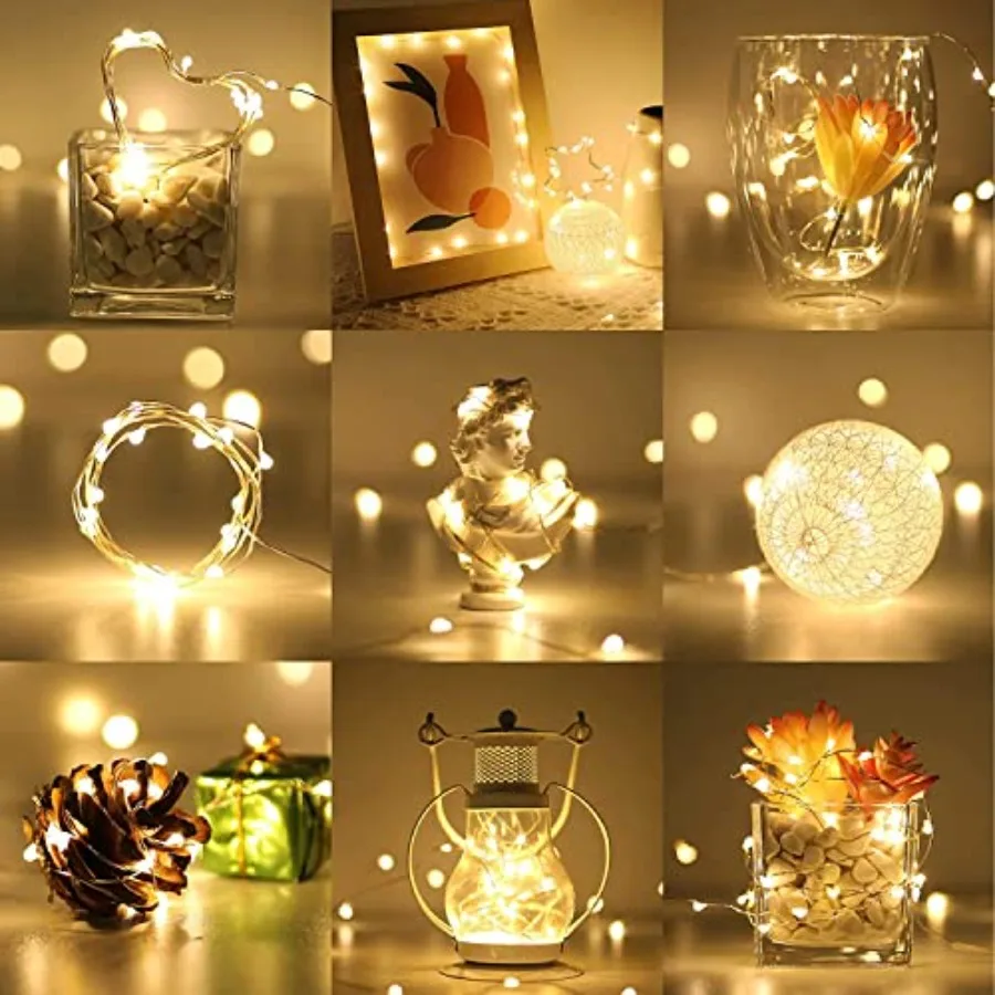 Fairy Lights Battery Operated 20 LED Mini String Lights, Small Pixie Lights for Mason Jars, Crafts, DIY Wedding Party Centerpie