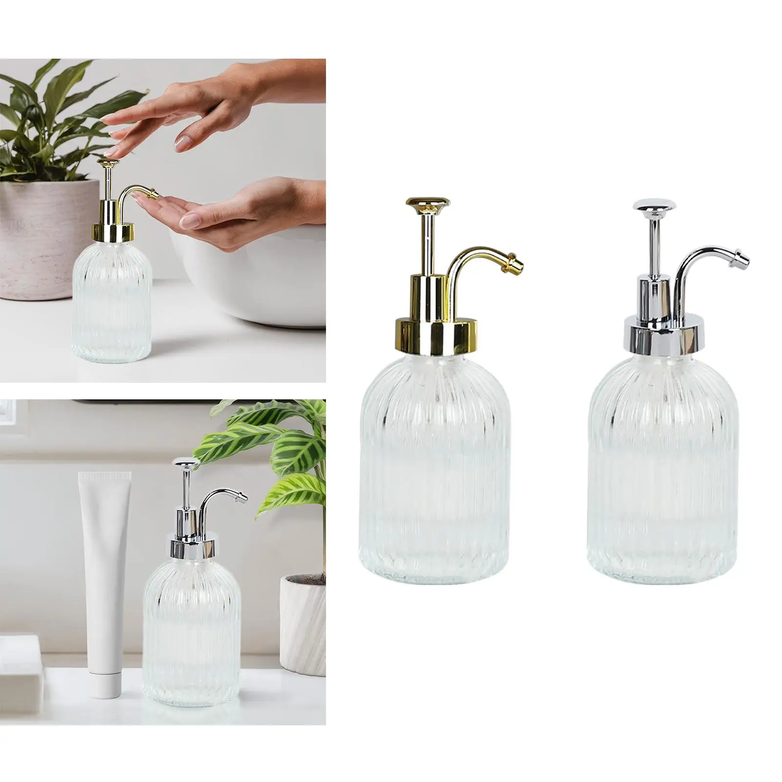 

Glass Pump Soap Dispenser Bottle Sturdy Portable Lotion Soap Dispenser Bottle for Home Countertop Laundry Room Bathroom Hotel