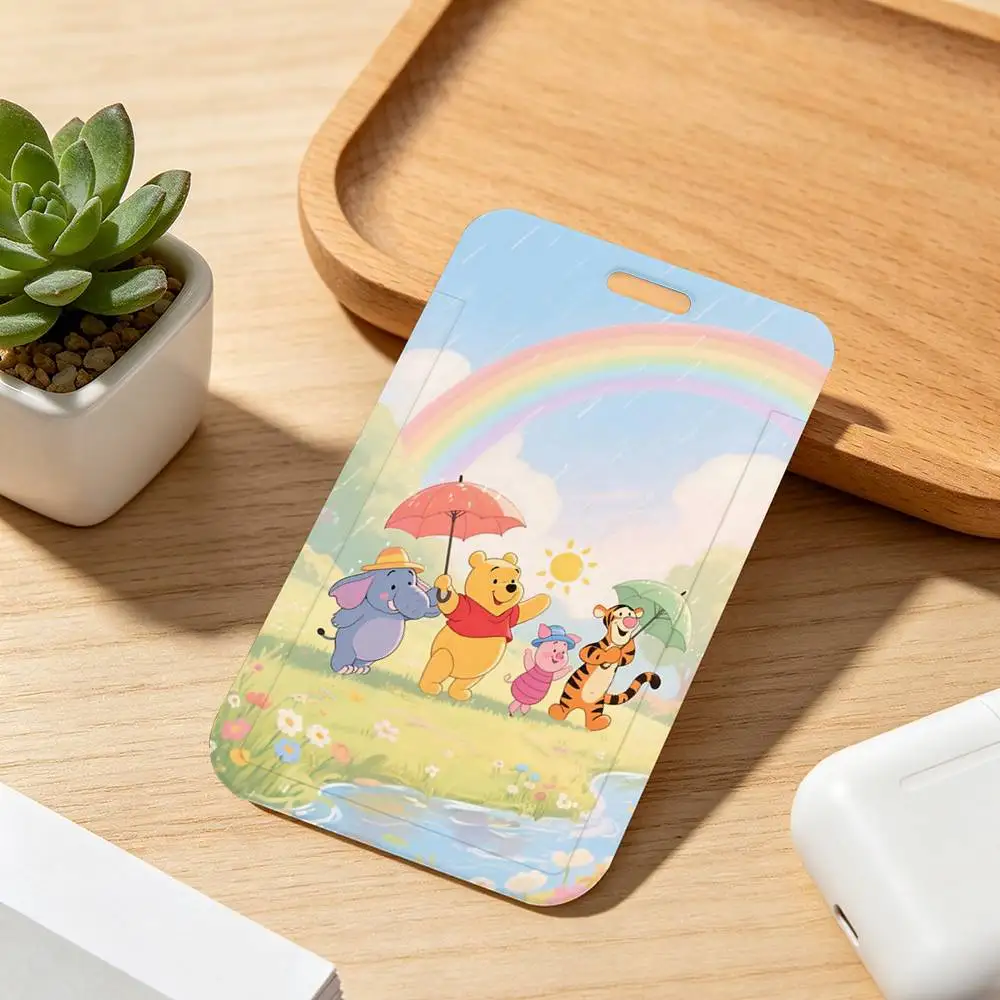 Niedlicher P-Pooh B-Bear und seine Freunde Kartenhalter mit Umhängeband, Anhänger, Türausweishalter, Schlüsselanhänger, Arbeitsausweishülle, Geschenk – Detail 13
