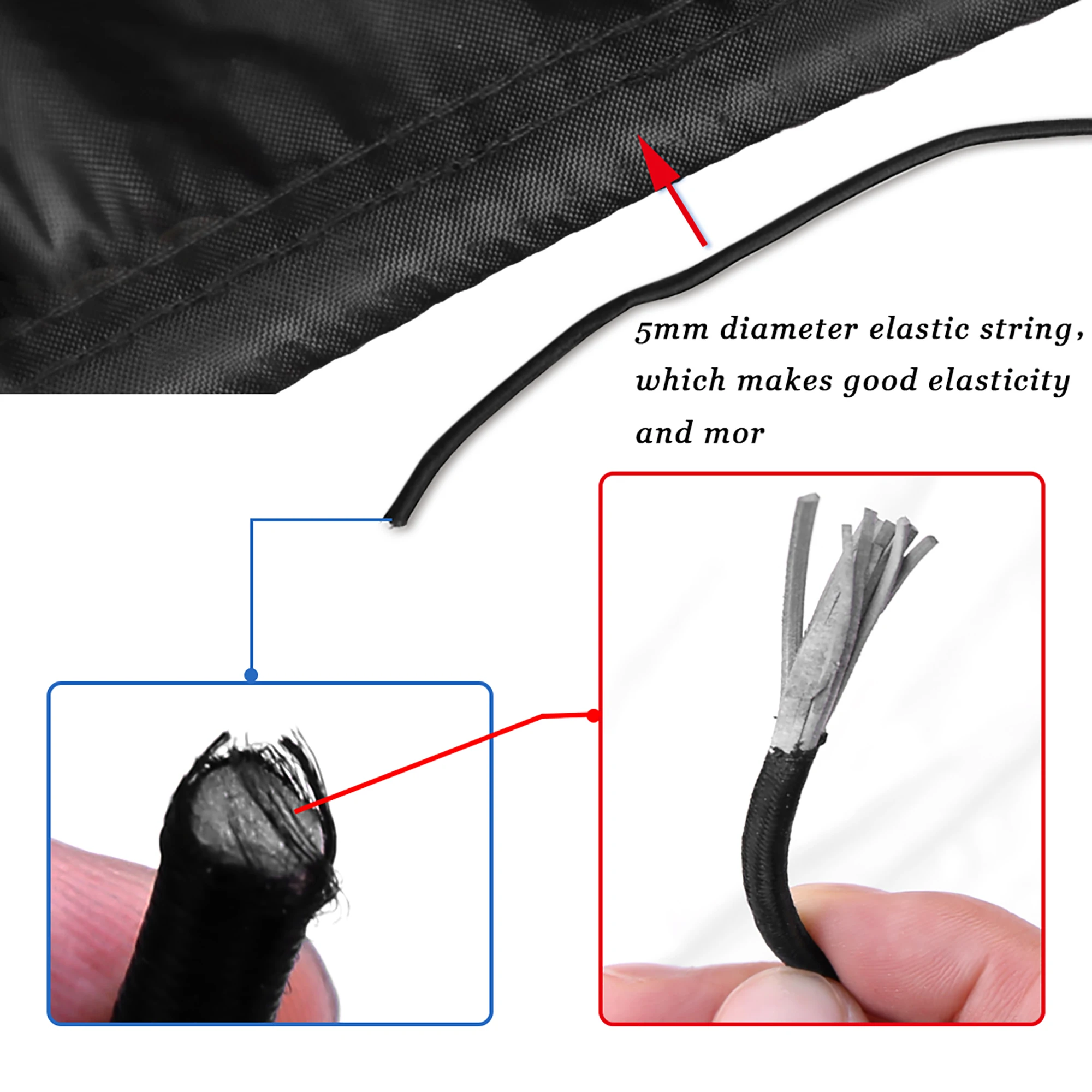 UXCELL 14-16ft 600D ผ้ากันน้ําป้องกันรอยขีดข่วน Trailable เรือ V-Hull สีดํา 540x290 ซม.