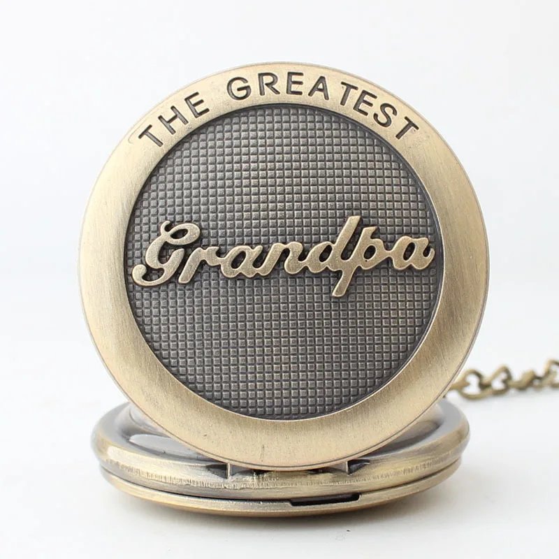 Часы наручные в винтажном стиле мужские, кварцевые карманные, бронзовые, с цепочкой, подарок на день рождения