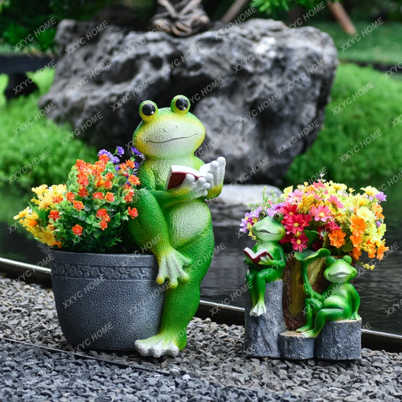 

Simulation Yoga Frog Flowerpot Garden Garden Decoration Landscape Villa Balcony Gardening Lawn Layout Floor Ornaments