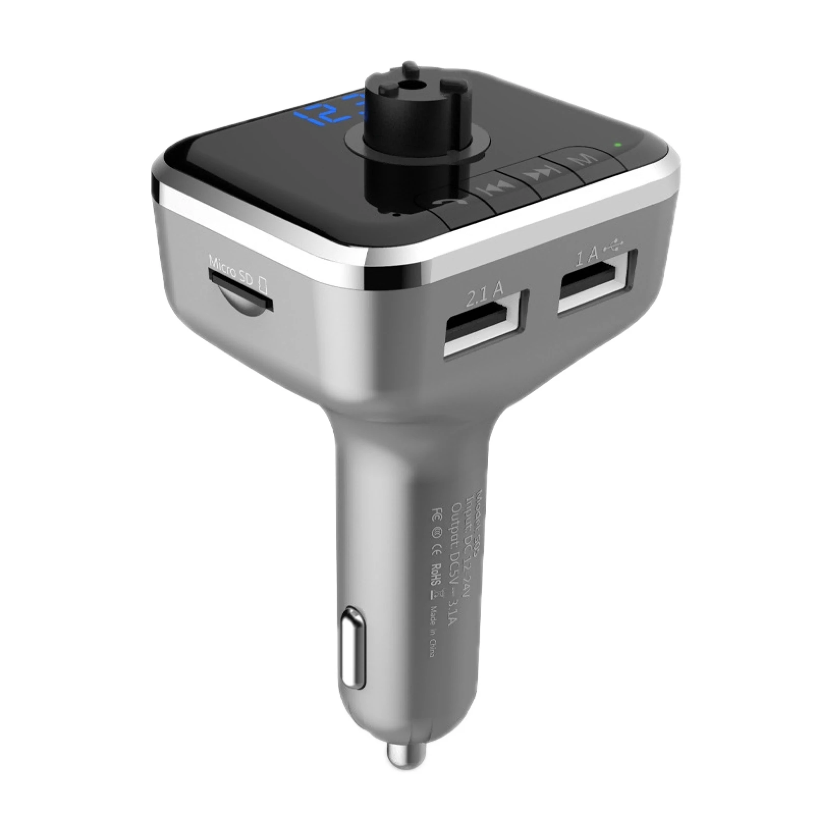 

S-05 Car Bluetooth Receiver Fast Charge PD Digital Display MP3 Player 18W 15W Support 2 USB Car Charging 5V/3.1A