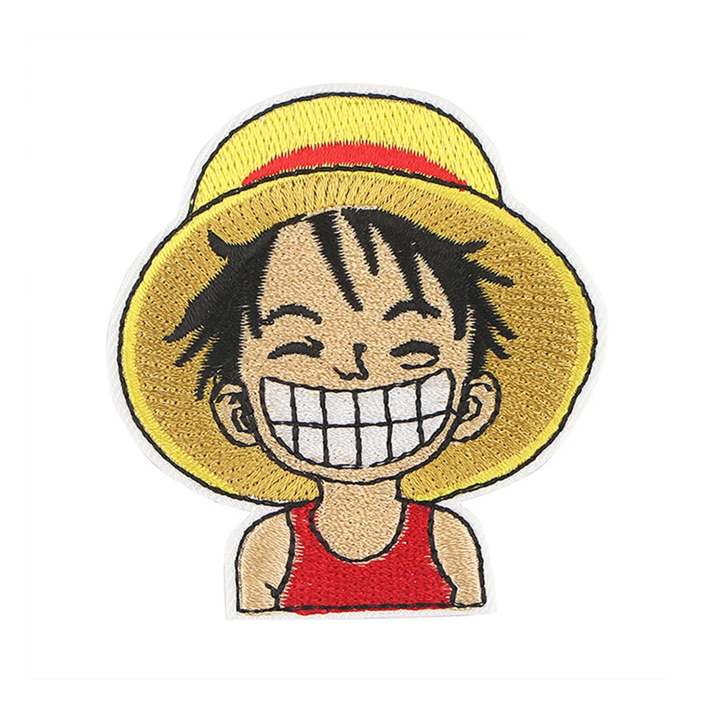 One Piece Luffy Cartoon Animation Character Embroidery Ironing Cloth Sticker Fashion Clothes DIY Hole Patch Cloth Sticker