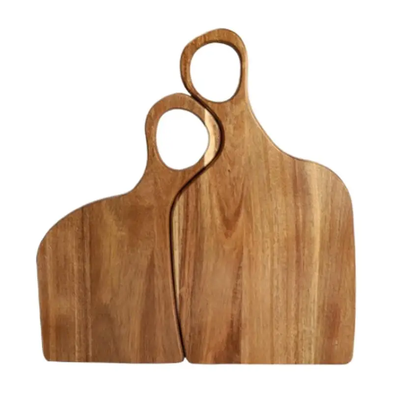 Couple Wooden Cutting Board Serving Board For Cooking Serving Board With Handle For Cooking Steak Bread Board Kitchen Dessert