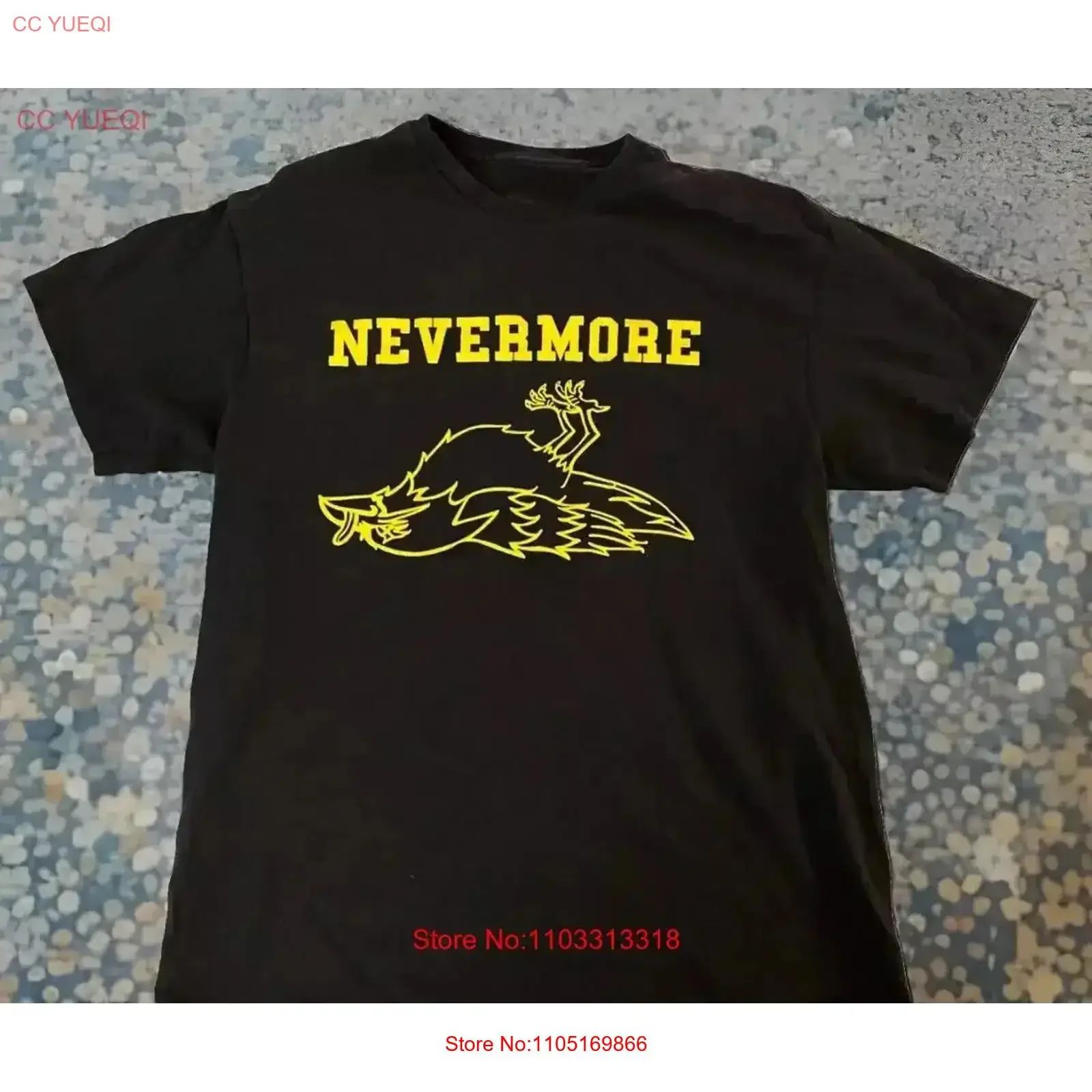 تي شيرت قطني أسود من فرقة Nevermore مقاس كامل S 5XL عتيق مغسول وجيد التهوية ناعم أنيق للارتداء اليومي متعدد الاستخدامات