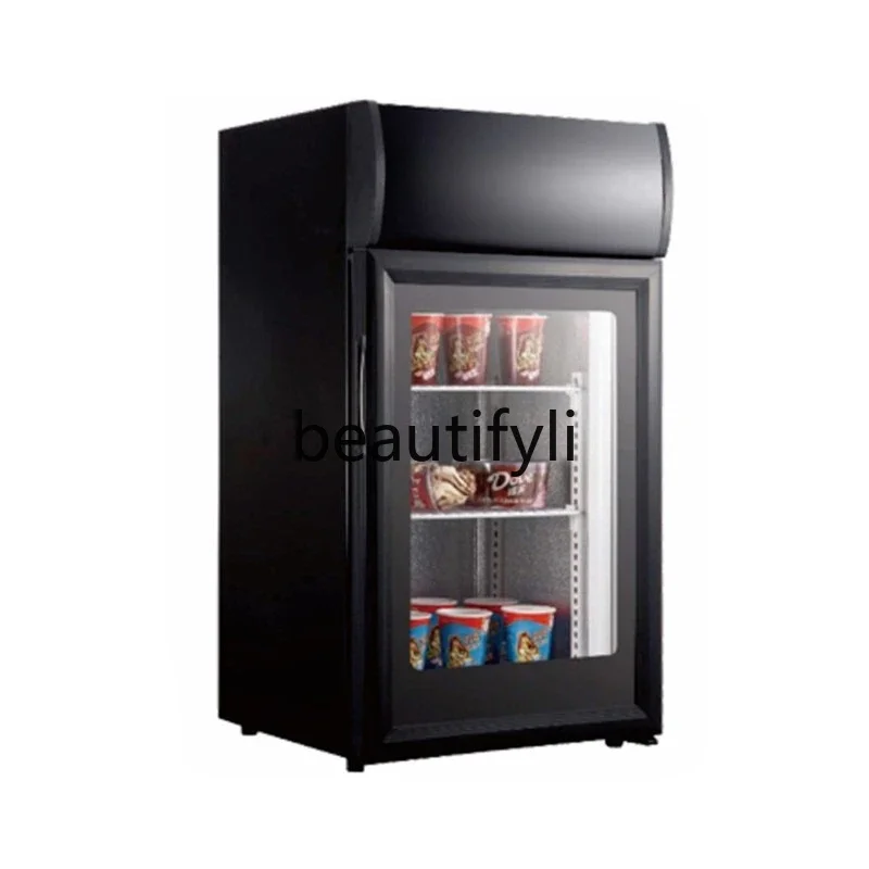 A61 باب زجاجي فريزر ثلاجة صغيرة عرض الآيس كريم الصغيرة خزانة دوريان التجارية خزانة الشاي #2