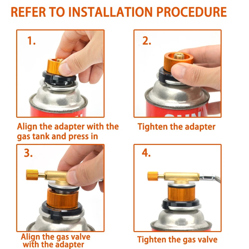 محول موقد غاز البروبان محول إعادة الملء ، محول الفرن من النوع المنقسم ، أسطوانة الخزان ، إكسسوارات الموقد ، التخييم
