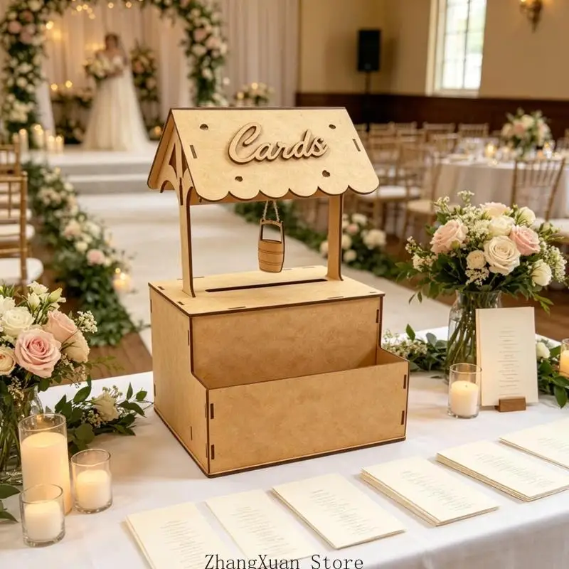 Überdachter Hochzeitskartenkasten für die Sammlung von Gästenachrichten beim Empfang 3XUF – Detail 9