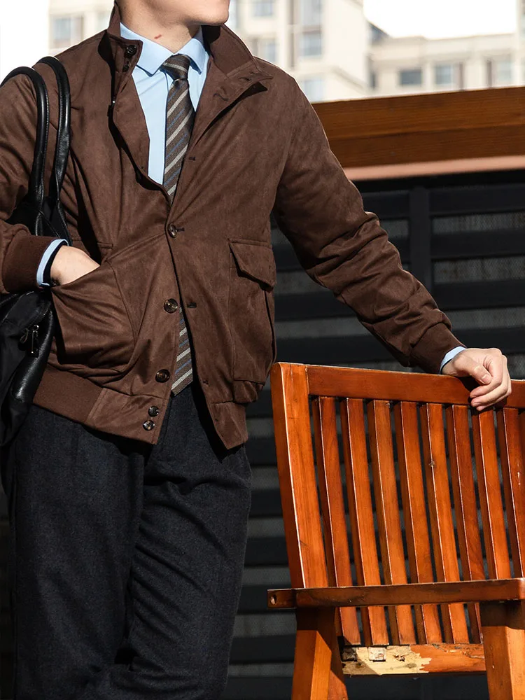 Early spring new product European and American street photography classic A1 pilot jacket men's retro short jacket suede style