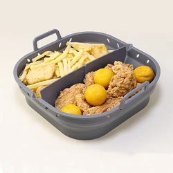 Silicone Air Fryer Liners Square Reusable Silicone Basket Easy to Clean Air Fryers Pot for 5.8 to 8 Qt Air Fryer Baking Tray