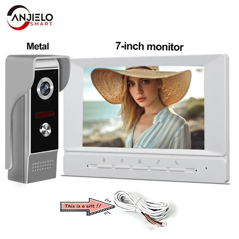 

Anjielosmart Wired Video Intercom-Stay Connected with Family and Visitors-7 Inch Screen, Camera and Intercom with Night Vision