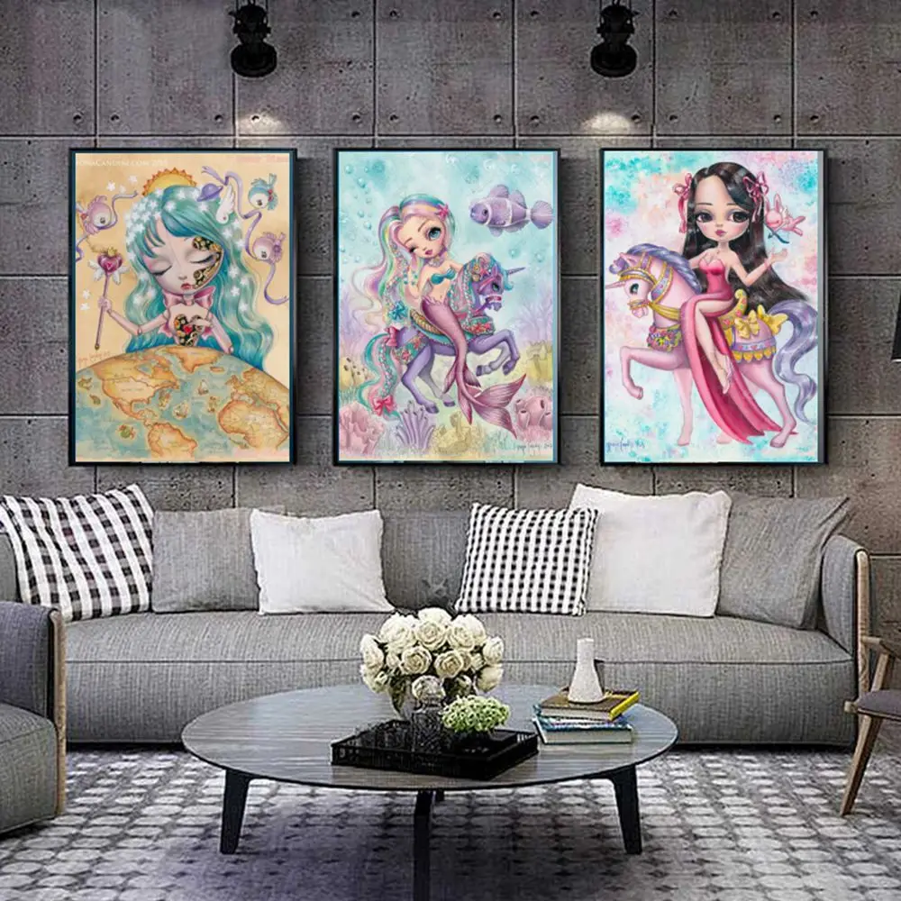 Alice In The Sea Of Tears Diamond Art Painting White Rabbit House Deep Sea Beauties 5D Diy Cross Stitch Kits Drill Home Decor