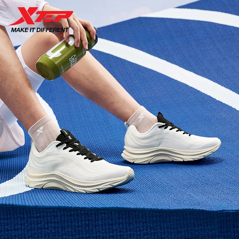 Xtep Sneakers For Men 2025 Autumn Impact-Resistant Comfortable Lace Up Non-Slip Cushioning Rebound Running Shoes 875319110074