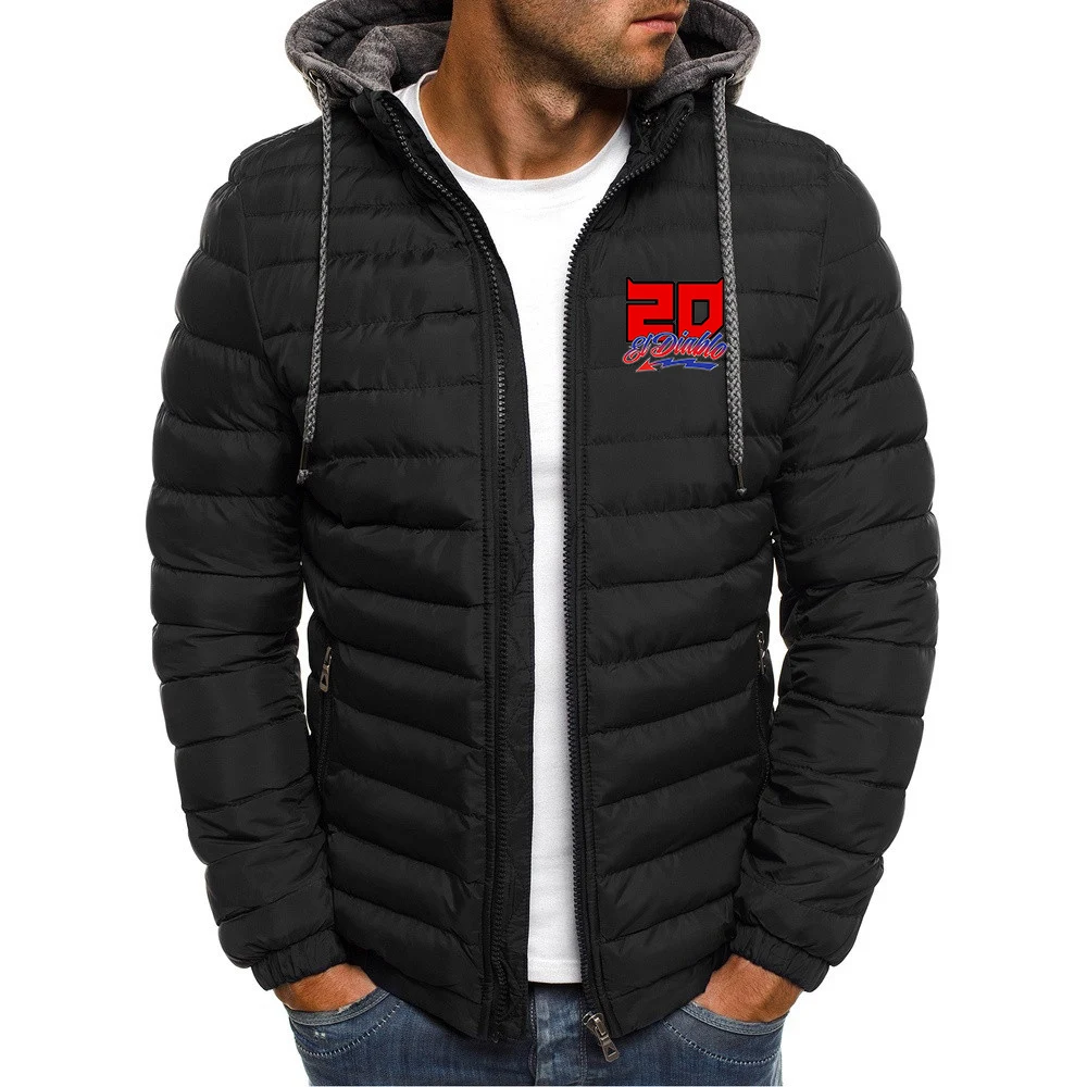 

FABIO QUARTARARO WITH SIGNATURE 2023 Men's New Winter Cotton Jacket Coat Long Sleeve Padded Solid Color Casual Cardigan Coat Top