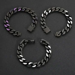 2026Stainless Steel Cuban Chain Niche Design Sense Hip Hop Rap Titanium Steel Zircon Men's Bracelet Jewelry