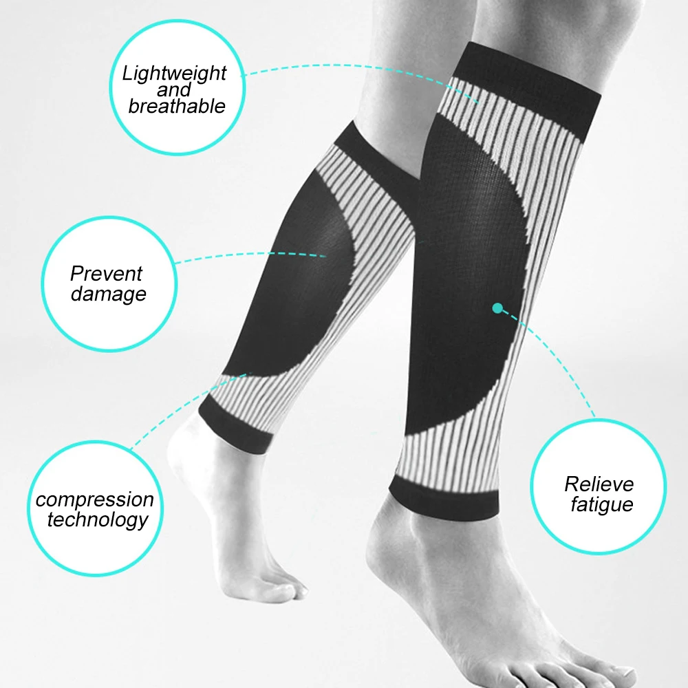 1Pair Calf Compression Sleeve Men and Women 20-30 mmHg, Shin Splint Compression Sleeve Socks for Varicose Veins Calf Sleeve