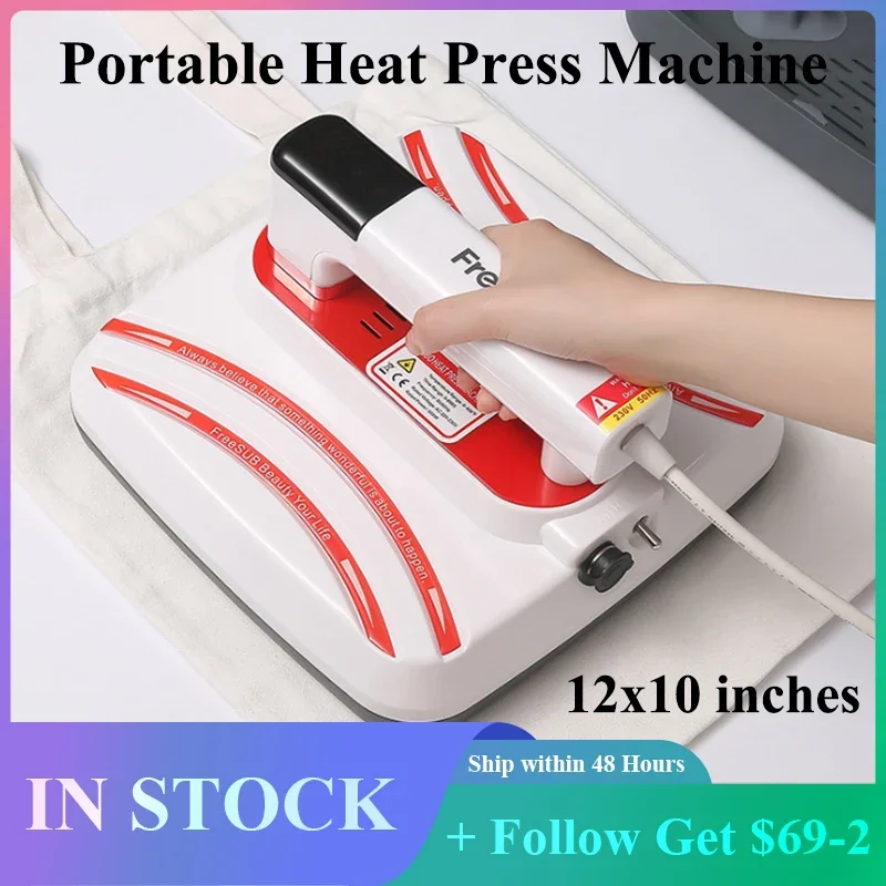 

Heat Press Machine 12x10 inches Portable Printing Easy Heating Transfer Press Iron Machines for Clothes Bags