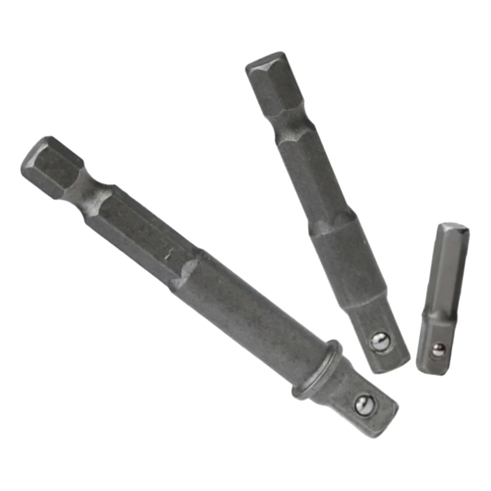 3pcs 1/4in Drill Socket Adapter Bits Bar Extension For Impact Driver 30/50/65mm Handle Dia 6.3 Mm Power Tools Parts