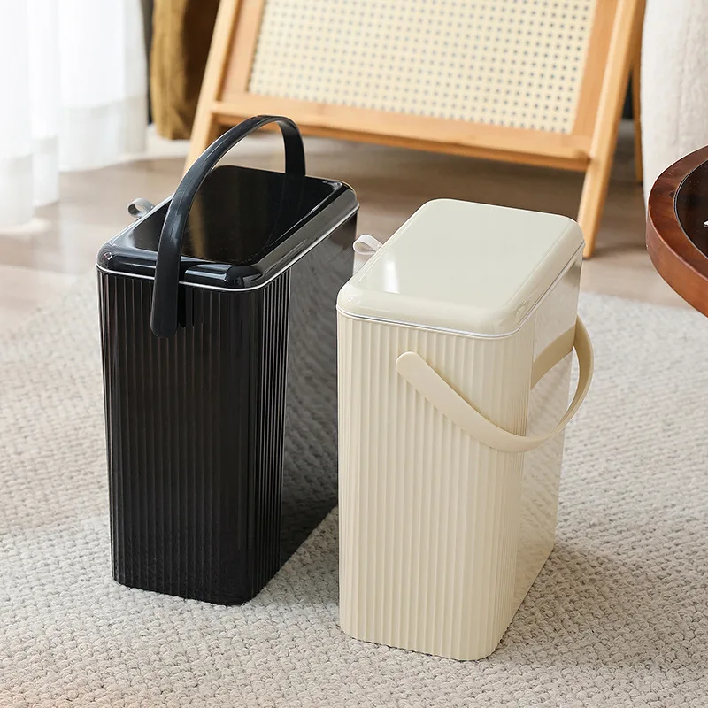 New Toilet Garbage Bin with Lid and Seam Toilet Paper Basket High Appearance Hygiene Portable Storage Bin