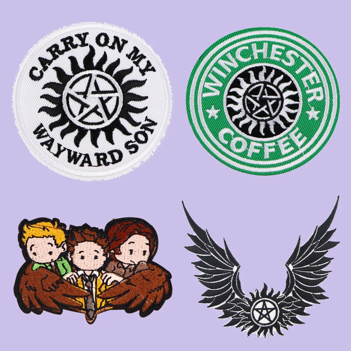 

Supernatural Embroidered Patch for Clothing Jackets Thermoadhesive Patch DIY Iron on Patch Applique Sticker Accessories