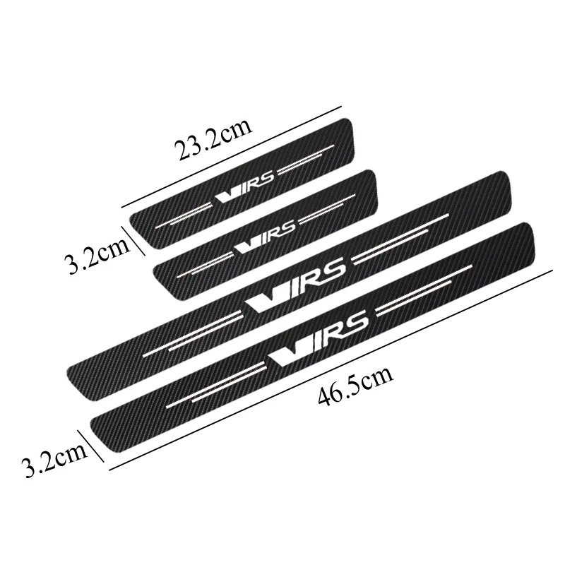 4pcs Carbon Fiber Car Door Sticker For Skoda VRS MK2 Kamiq Fabia Rapid Kodiaq Octavia Superb Scala Karoq Yeti