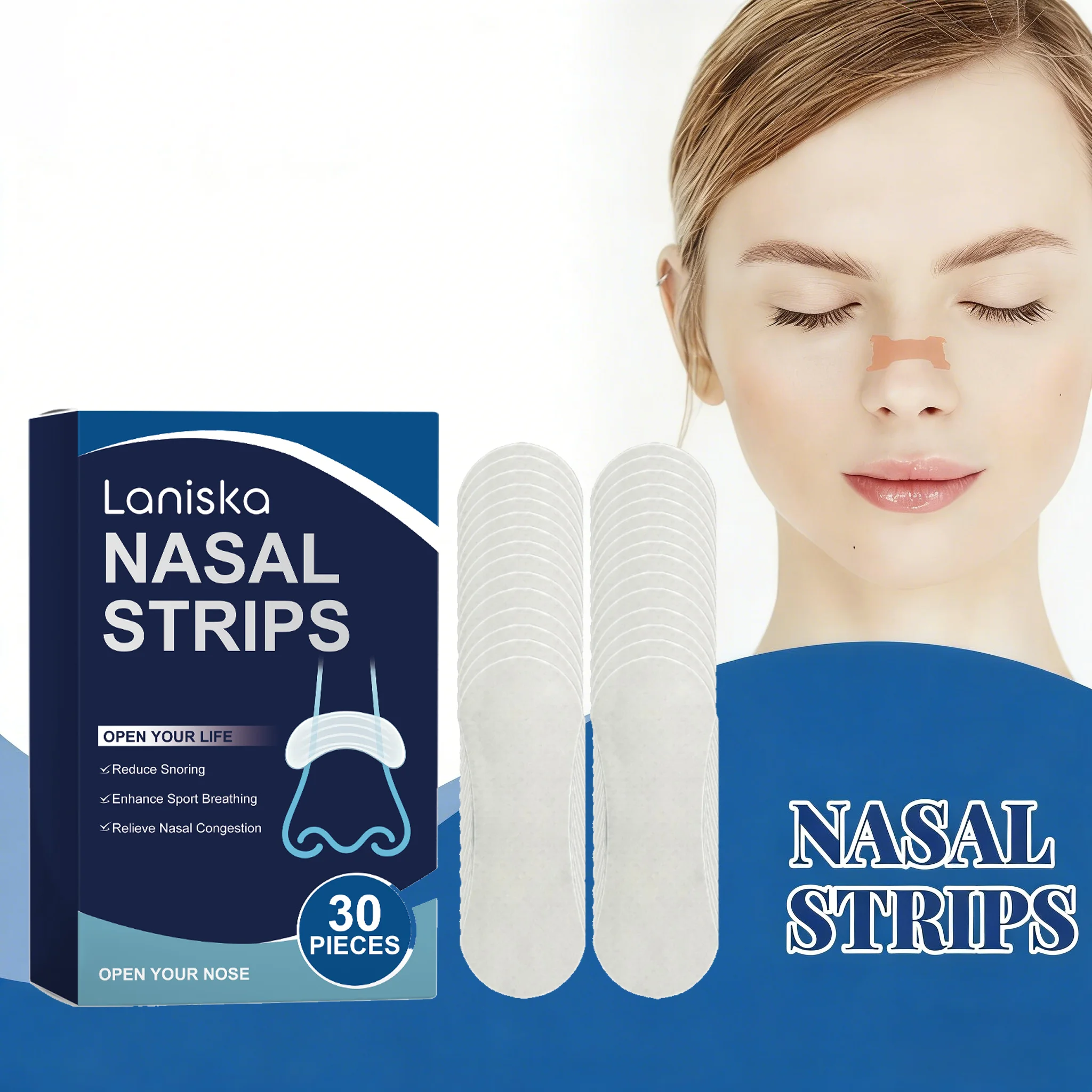 Anti Snoring Nose Strips Breathing Correction Reduce Snoring Better Sleep Physical Expansion Breathable Nasal Patch For Adults