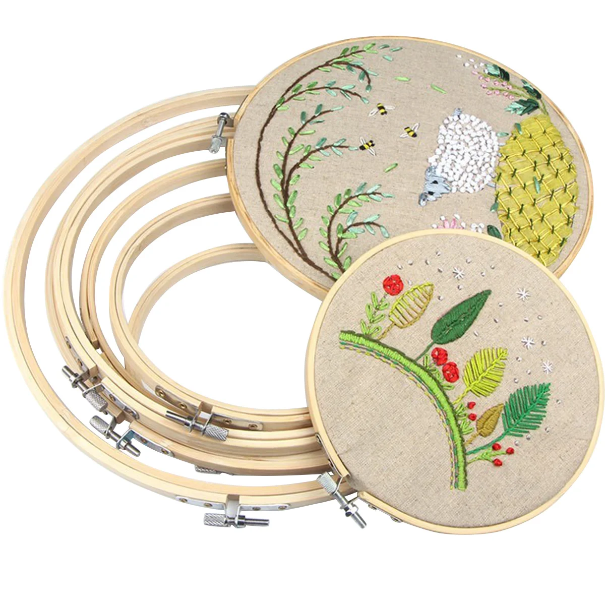

12 Inch Bamboo Embroidery Hoop Circle Suitable for Needle Art Fabric Painting Display Frame Cross Stitch Ring Bamboo
