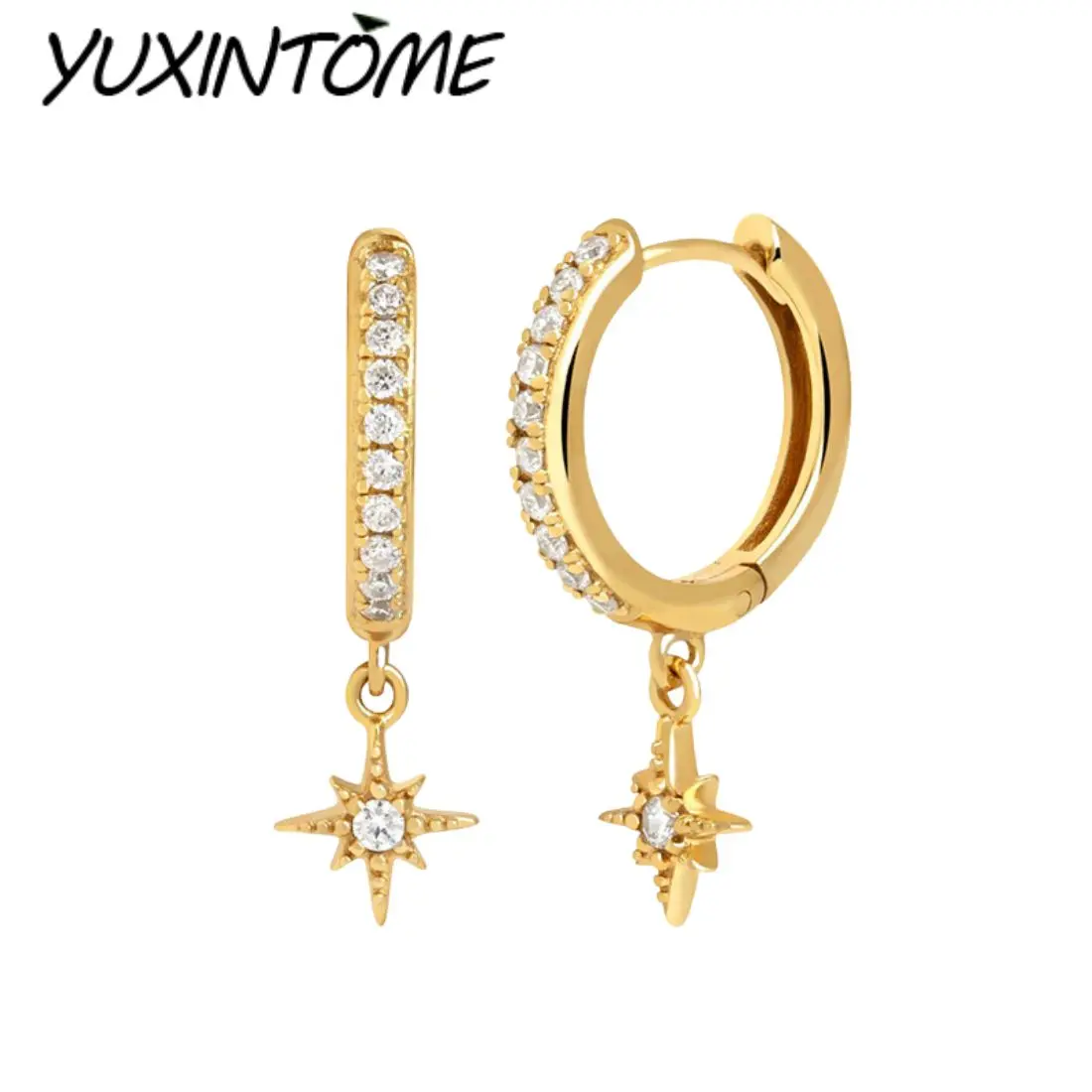 

925 Sterling Silver Ear Needle European and American Classic Retro Sun Pendant Micro-Set Zircon Circle Earrings Jewelry Gifts