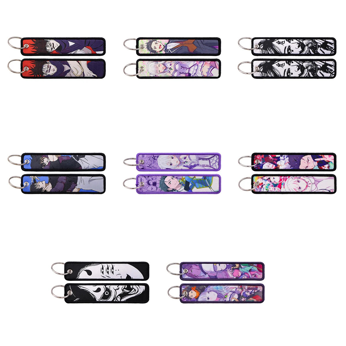 Cartoon Embroidery Key Fobs Key Tags Anime Figure Keychain for Motorcycle Cars Key Ring Holder Chaveiro Friends Gift