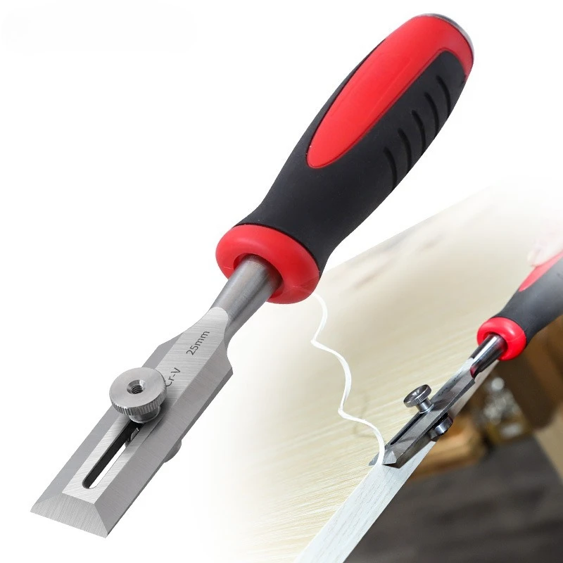 Positionable Through Hole Edge Banding Chisel Solid Wood Grooving Carpentry Hand Tool