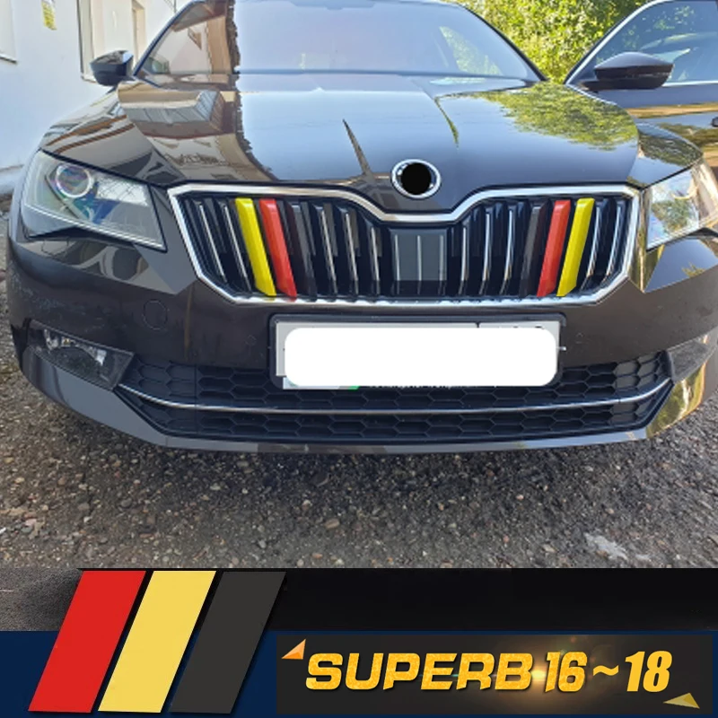 

For Skoda Superb front grille decoration,car style,ABS exterior accessories,racing grille decoration,3 colors,2016,2017,2018