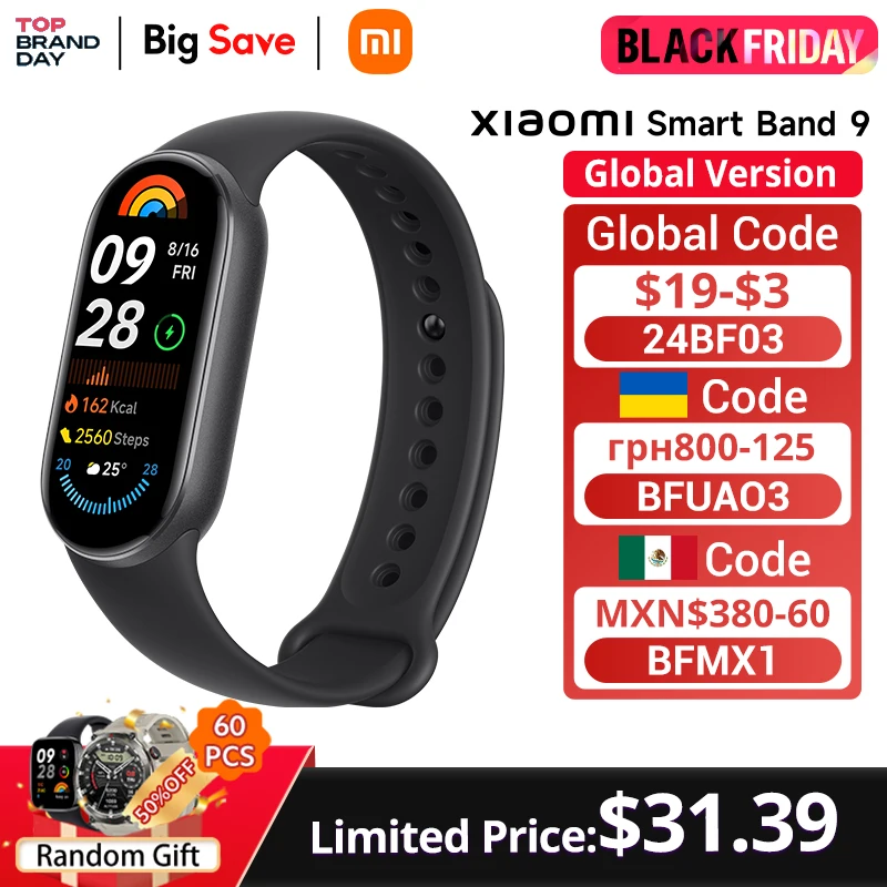 [World Premiere]Global Version Xiaomi Smart Band 9 150+ Sports Modes 1.62