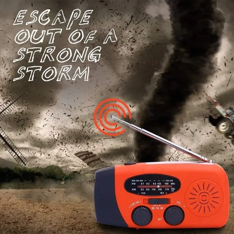 Ręcznie Radio na baterie słoneczne przenośny Power Bank AM/FM/NOAA awaryjne Radio pogodowe dla huraganu trzęsienia ziemi