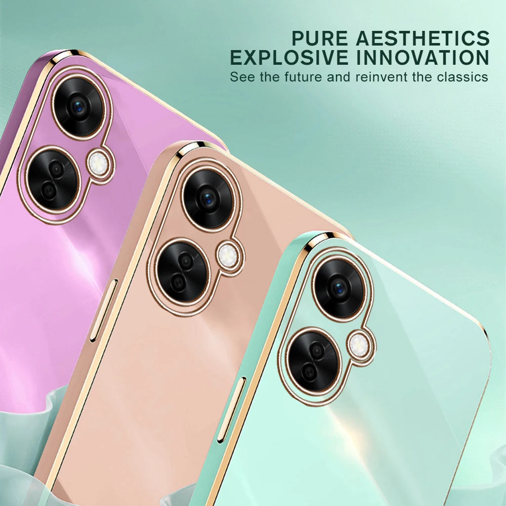 Funda de TPU suave chapada para OnePlus Nord CE 3 Lite N30 5G One Plus 1 + NordCE3 CE3 Light CE3Lite N 30, cubierta a prueba de golpes para cámara, nueva